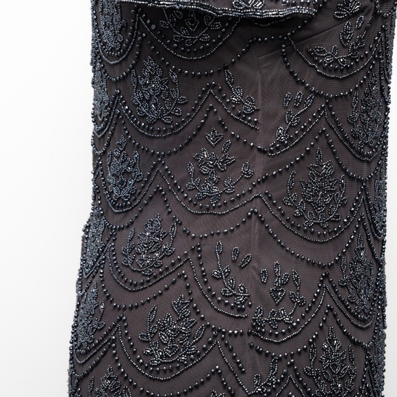 Pisaro Nights - Mini Beaded leaf Sheath Dress In Slate. - Picture 12 of 14